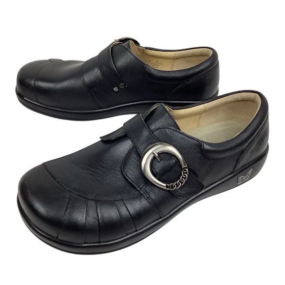 Alegria Khloe Black Nappa Leather Comfort Shoes - Picture 2 of 14